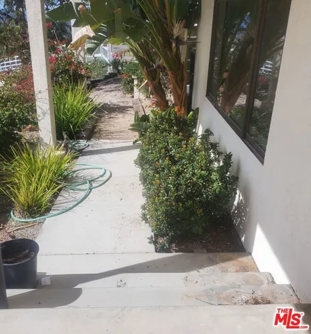 walkway by kitchen window