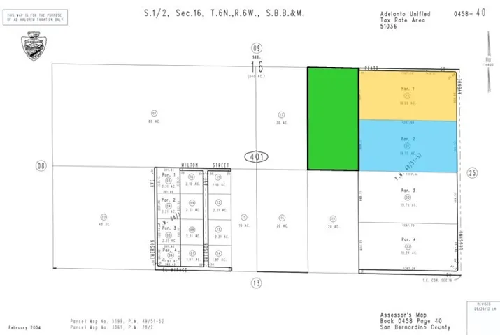 Adjacent Parcels also for Sale (in blue and yellow)