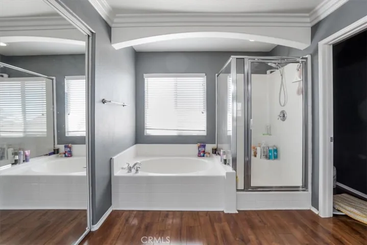 soaking tub and walk in shower