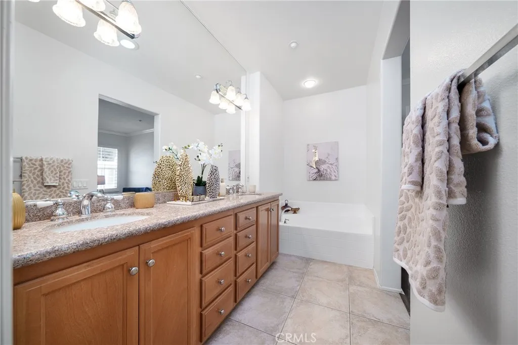 Primary bathroom with soaking bathtub