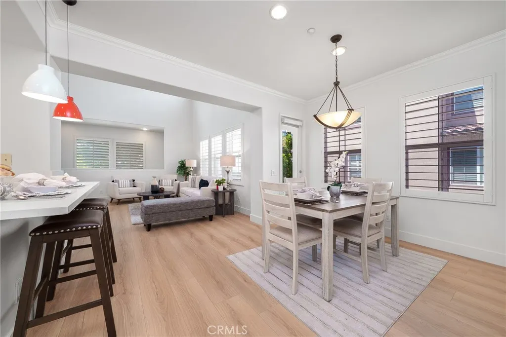 View the the dinning room and the living room