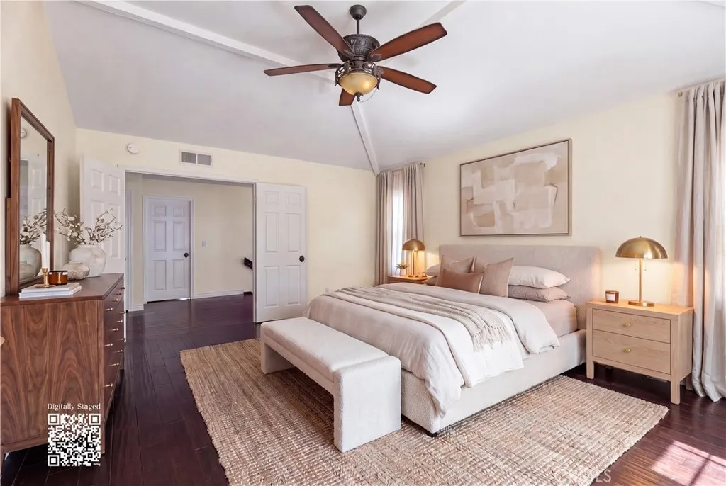 Primary bedroom virtually staged