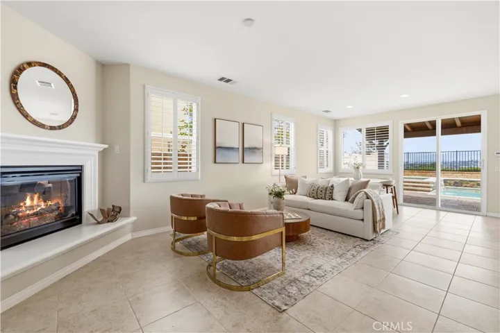 family room open to dining and kitchen