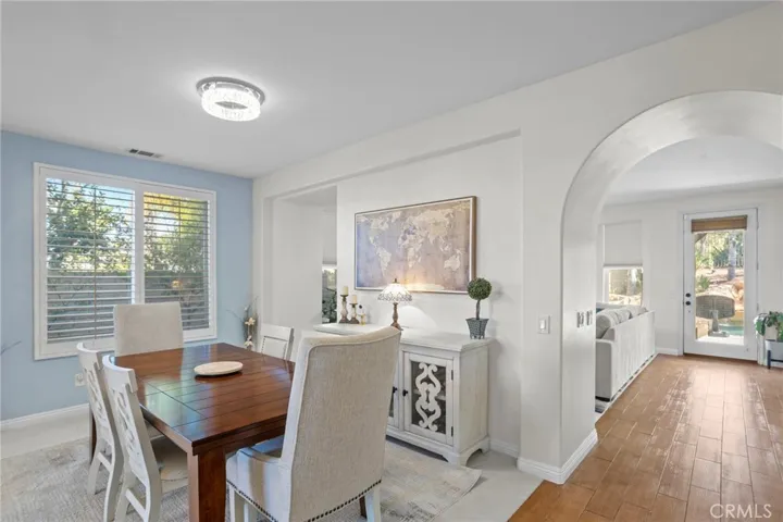 Spacious dining area with an open layout