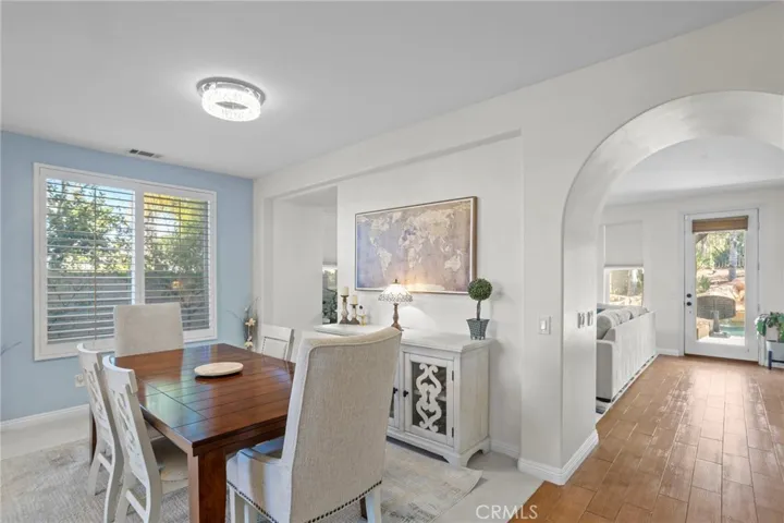 Spacious dining area with an open layout