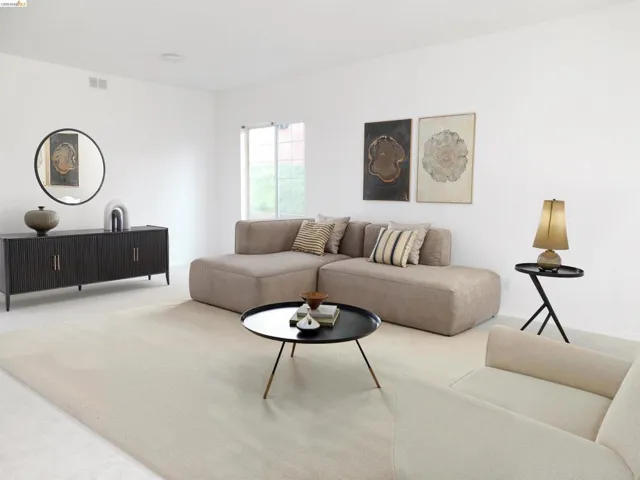 Living room featuring carpet floors