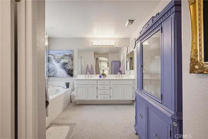 DOUBLE SINKS, WALK-IN CLOSET, SEPARATE TUB, TOILET ROOM AND GLASS ENCLOSED SHOWER
