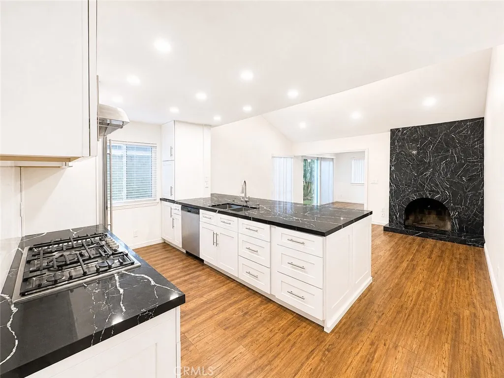 Kitchen and  Fireplace