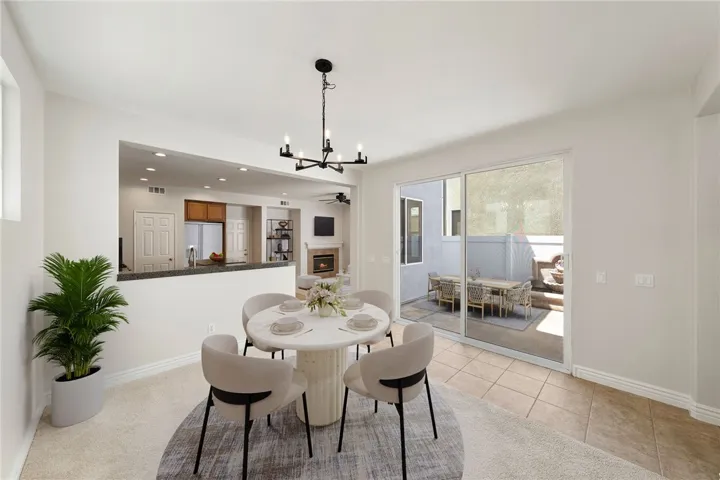 Dining room virtually staged