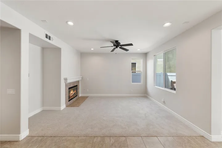 Family room with gas fireplace