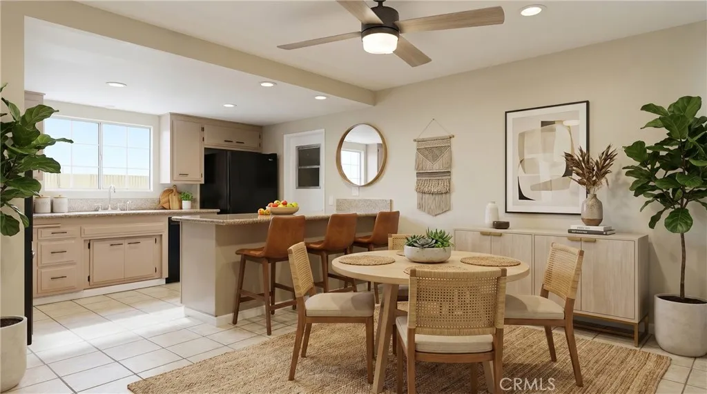 Digitally Enhanced Image of dining/Kitchen area