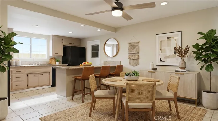 Digitally Enhanced Image of dining/Kitchen area