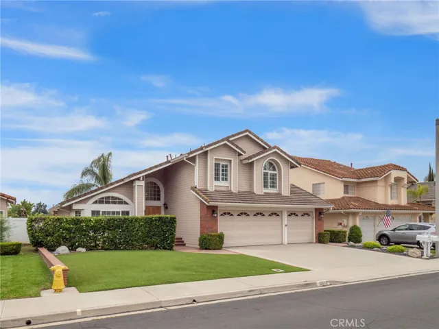Three car garage and spacious front yard