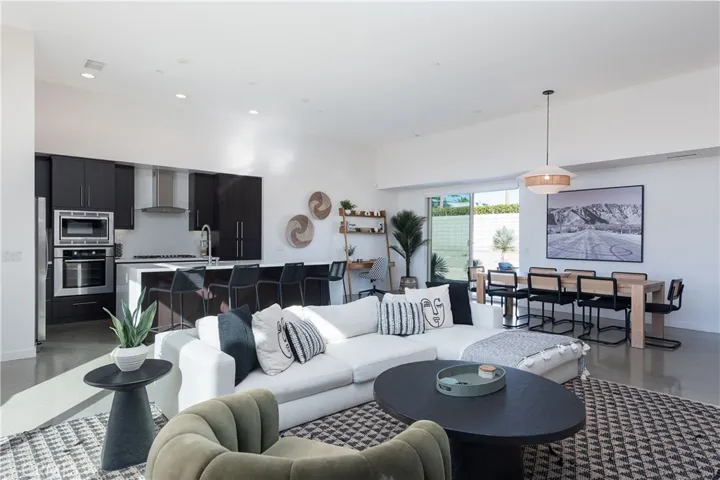 Living room, kitchen, and dinning area