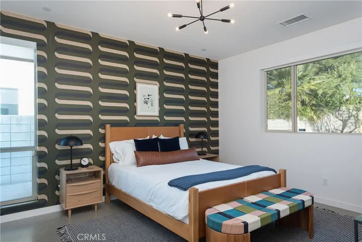 Guest bedroom with a lot of natural light