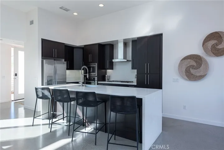 Kitchen Island with waterfall countertop