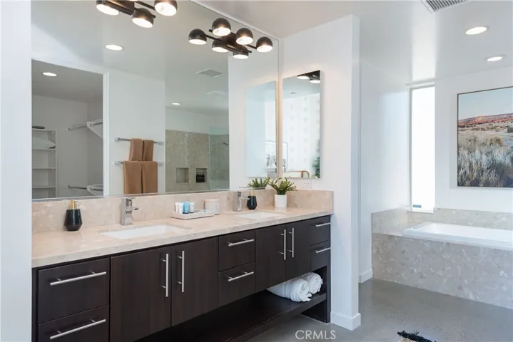 Primary bathroom with his and hers sinks
