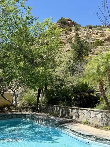 Pool with mountains
