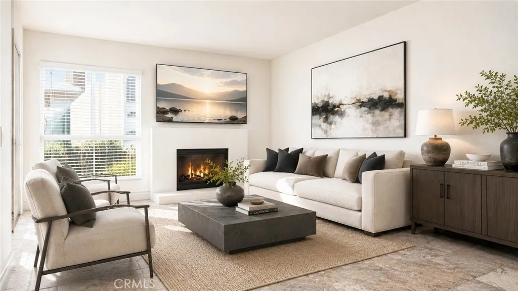 Another take on the living room:  notice all the space! Virtually staged.