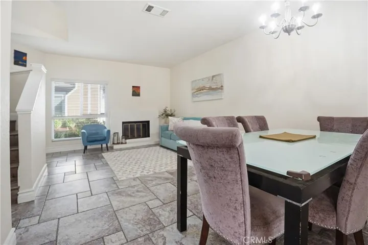 Good view from the kitchen to the dining area and living room.