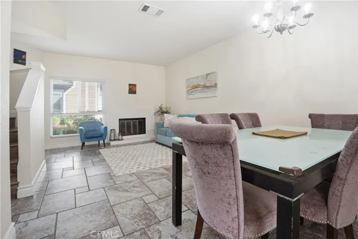 Good view from the kitchen to the dining area and living room.