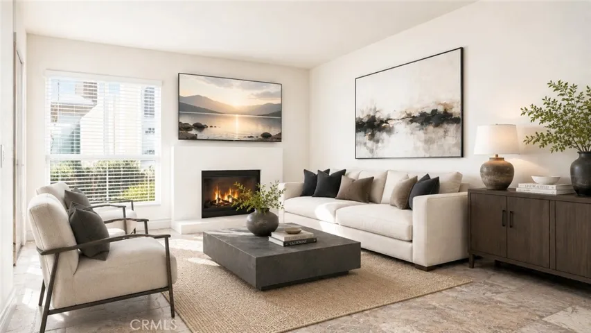 Another take on the living room:  notice all the space! Virtually staged.
