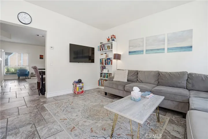 View of the family room into the living room.
