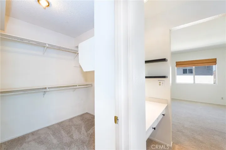 Primary walk in closet & vanity area