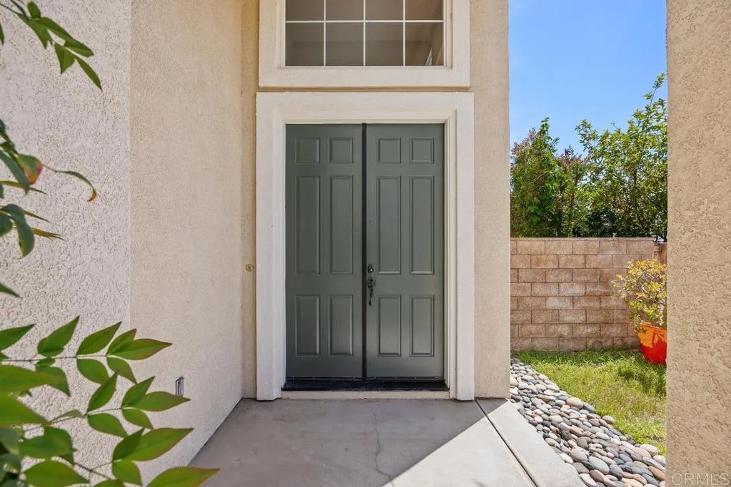 North facing covered entry welcomes all