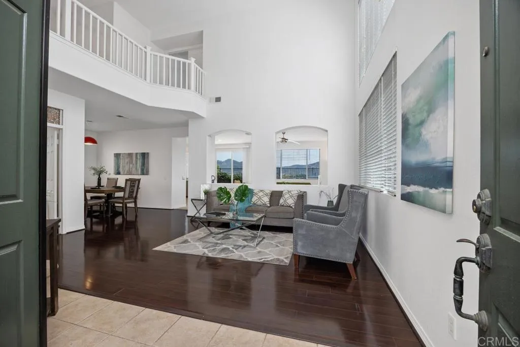 Soaring foyer and formal living room