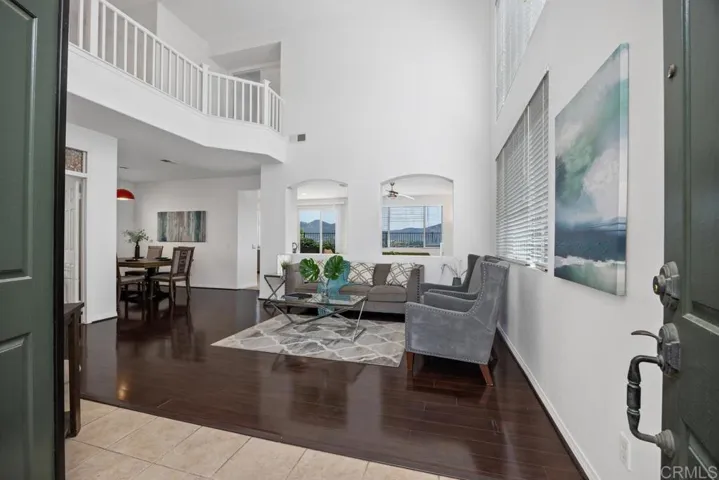 Soaring foyer and formal living room