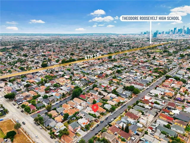Aerial view.  Only a few minutes distance to local Roosevelt High School.