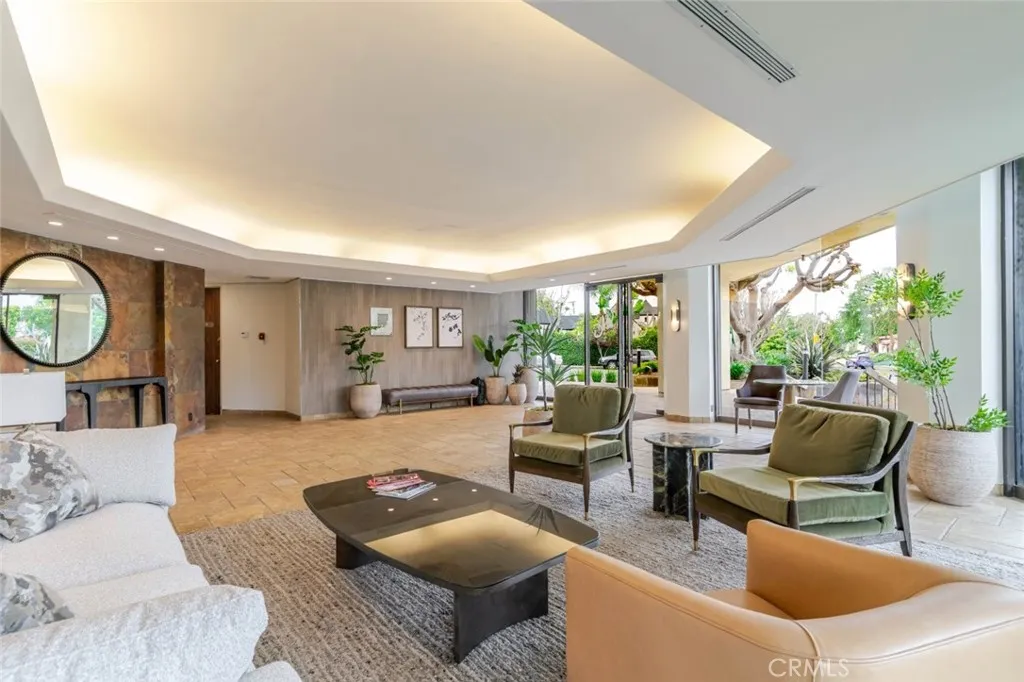 Lobby, guests to call for access from directory.