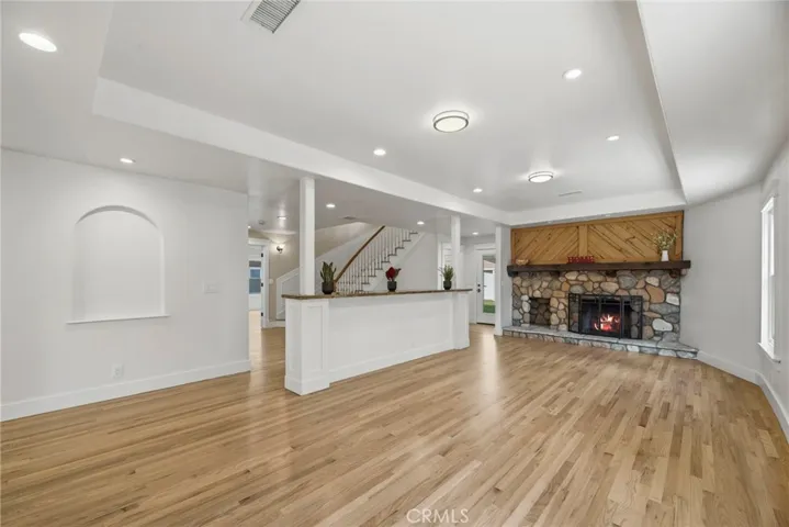 Living Room area show casing fireplace