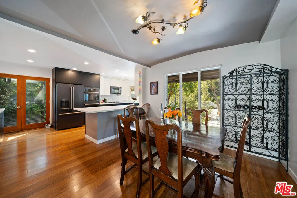 Dining room with hardwood floo