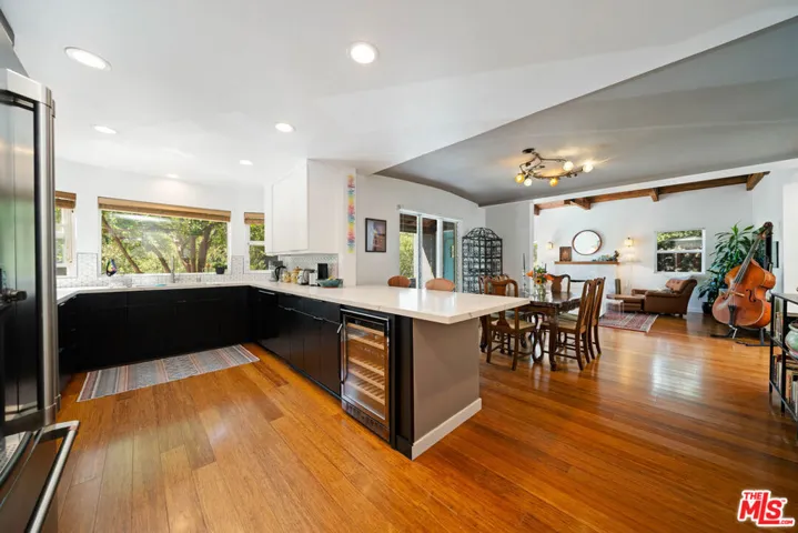 Open-concept kitchen with quar