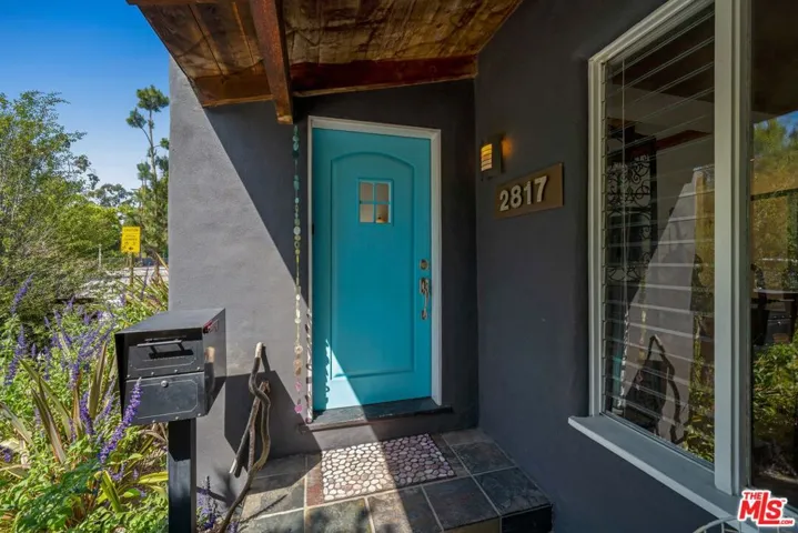 Covered front porch area with