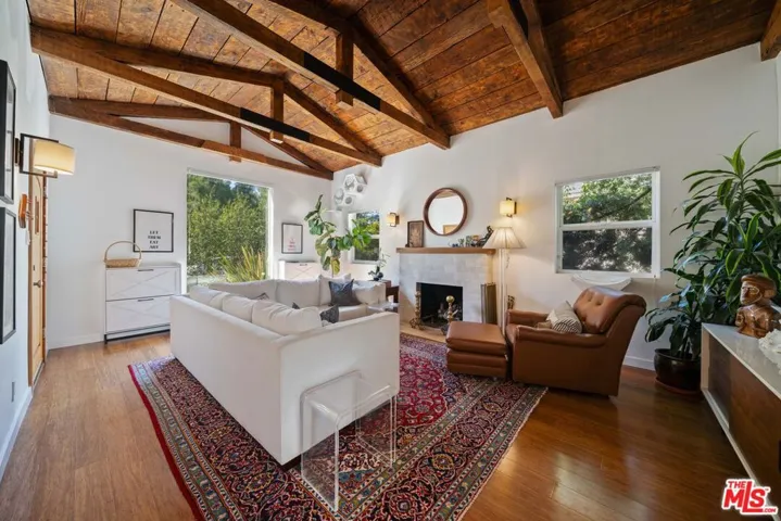 Living room featuring a white