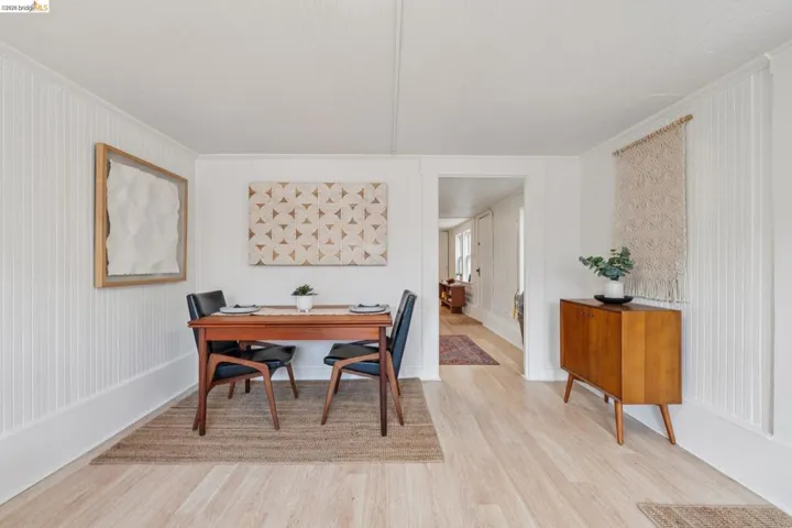 Sunny living and dining room combination.