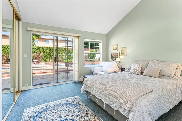 Master bedroom has high ceiling