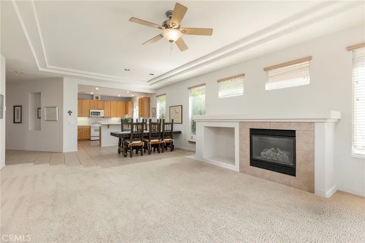Living area, dining area and kitchen area
