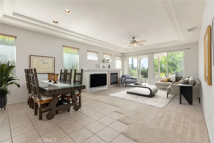 Living and dining area.  Living area has been virtually staged.