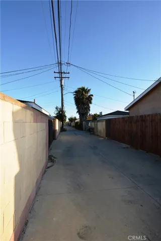 View of the alley from the back of the home