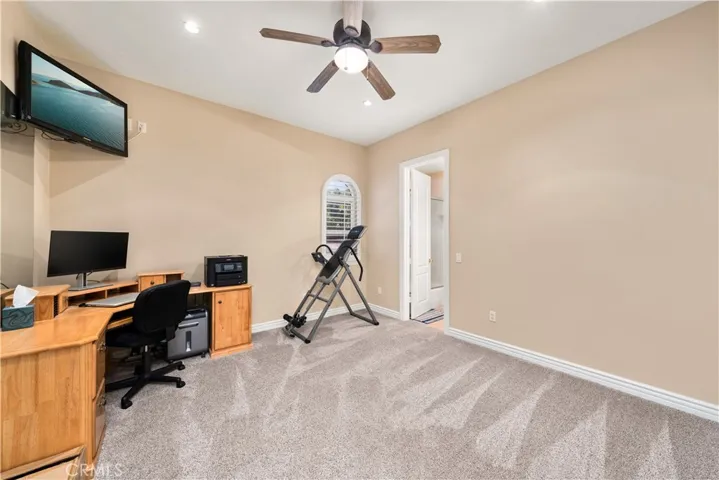 Office with Ceiiing Fan, Shutters and Shares a Bathroom with Bedroom #3