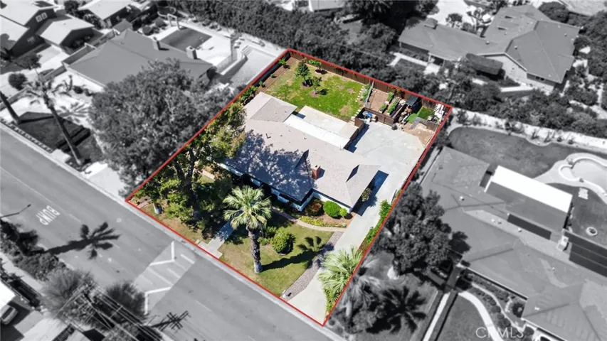 Large lot with extra space for Storage, parking, and additional structure in the back corner.
