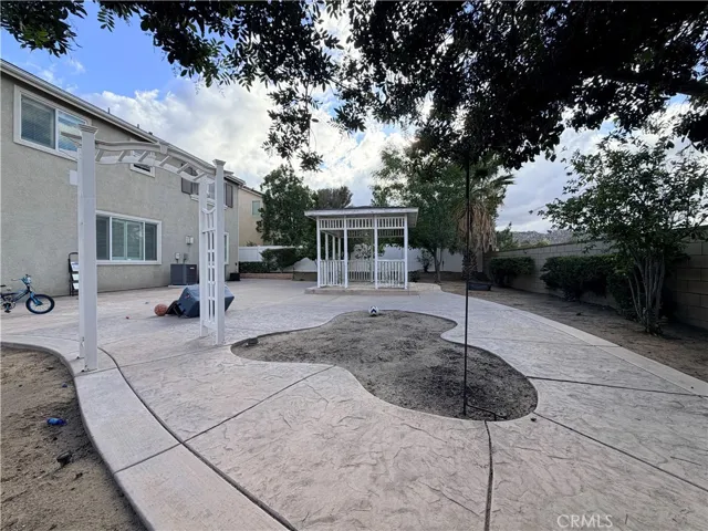 Garden arbor and hardscape
