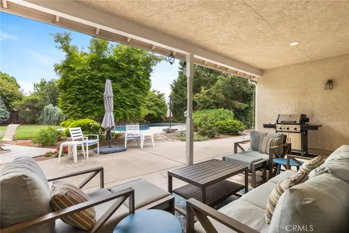 Covered porch for entertaining.