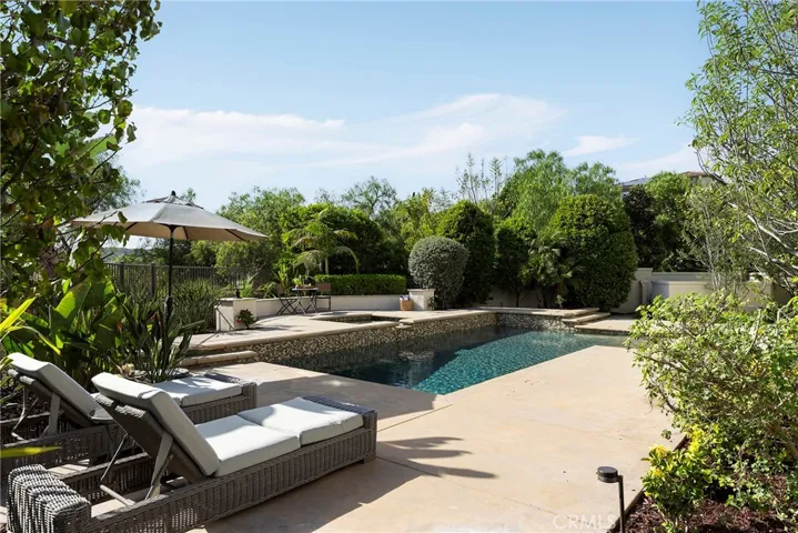 Incredibly private pool and spa--no neighbor on this side of the property, perched on a hill, mature landscaping