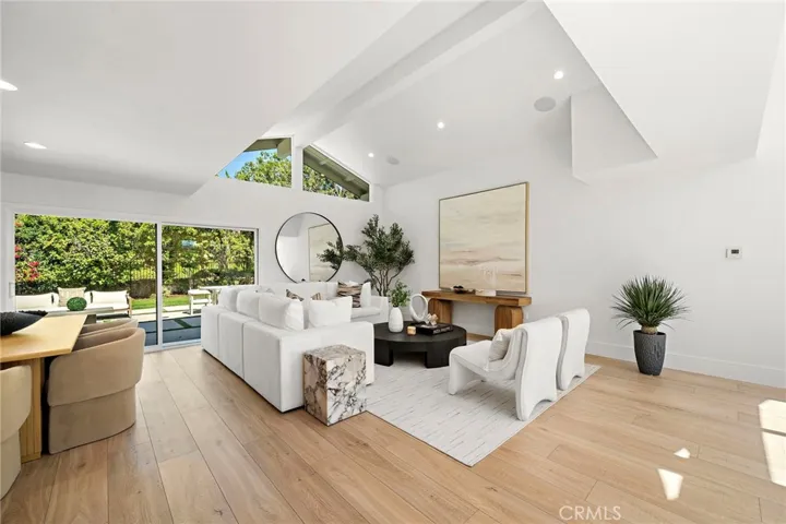 Airy living space with soaring ceilings