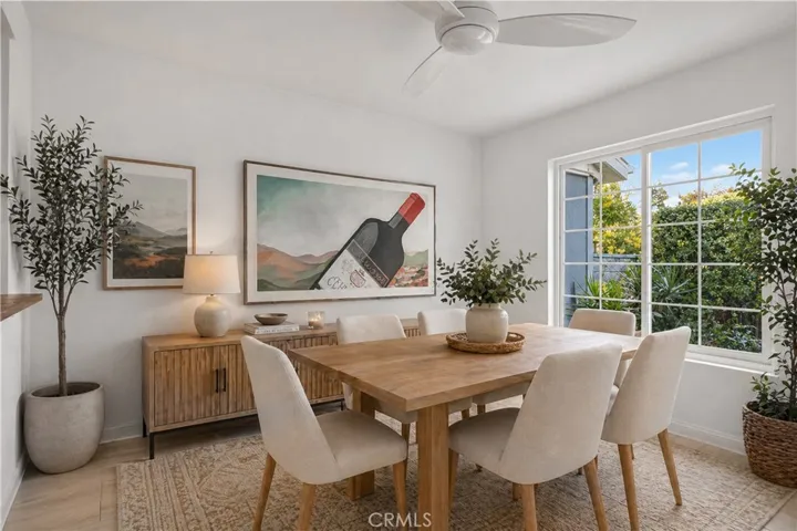 Dining area virtually staged